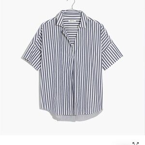 Madewell Courier Button-Back Shirt in Stripe Mix